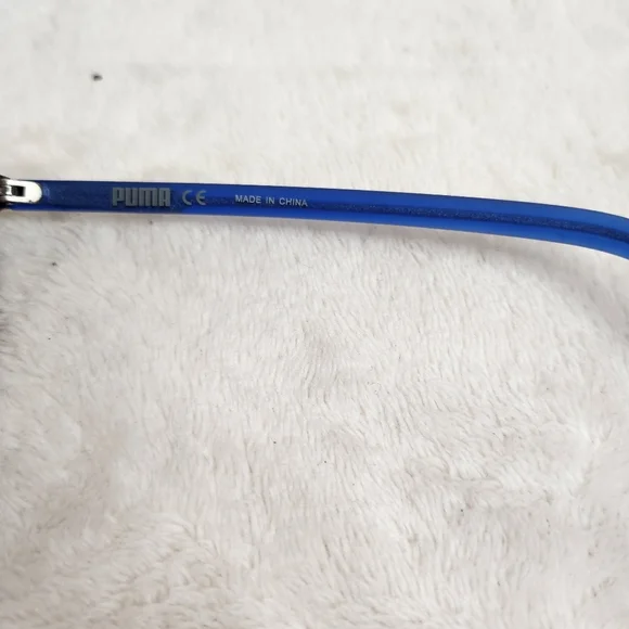 Puma Brown and Blue Men's Prescription Eyeglass Frames with Carrying Cases - Picture 7 of 16
